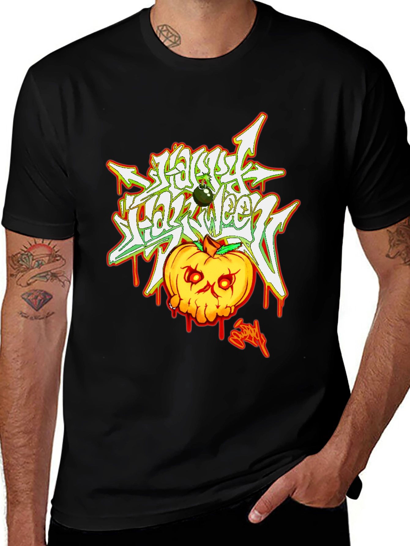 Variant 27 of Jack-o'-lantern Graphic Tee - Halloween Special