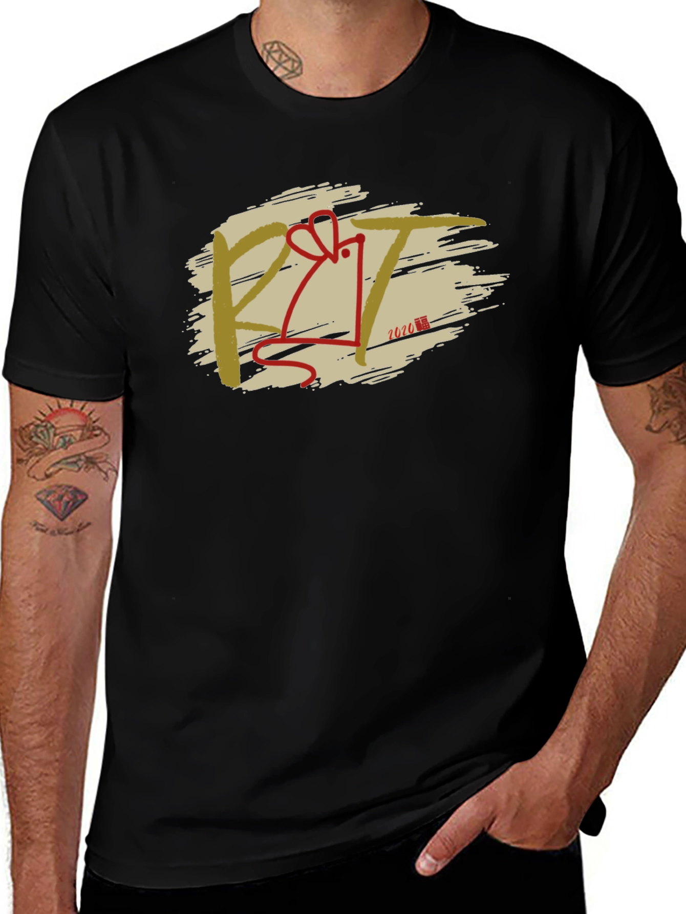 Variant 29 of Year of the Rat T-Shirt - Black Cotton Tee