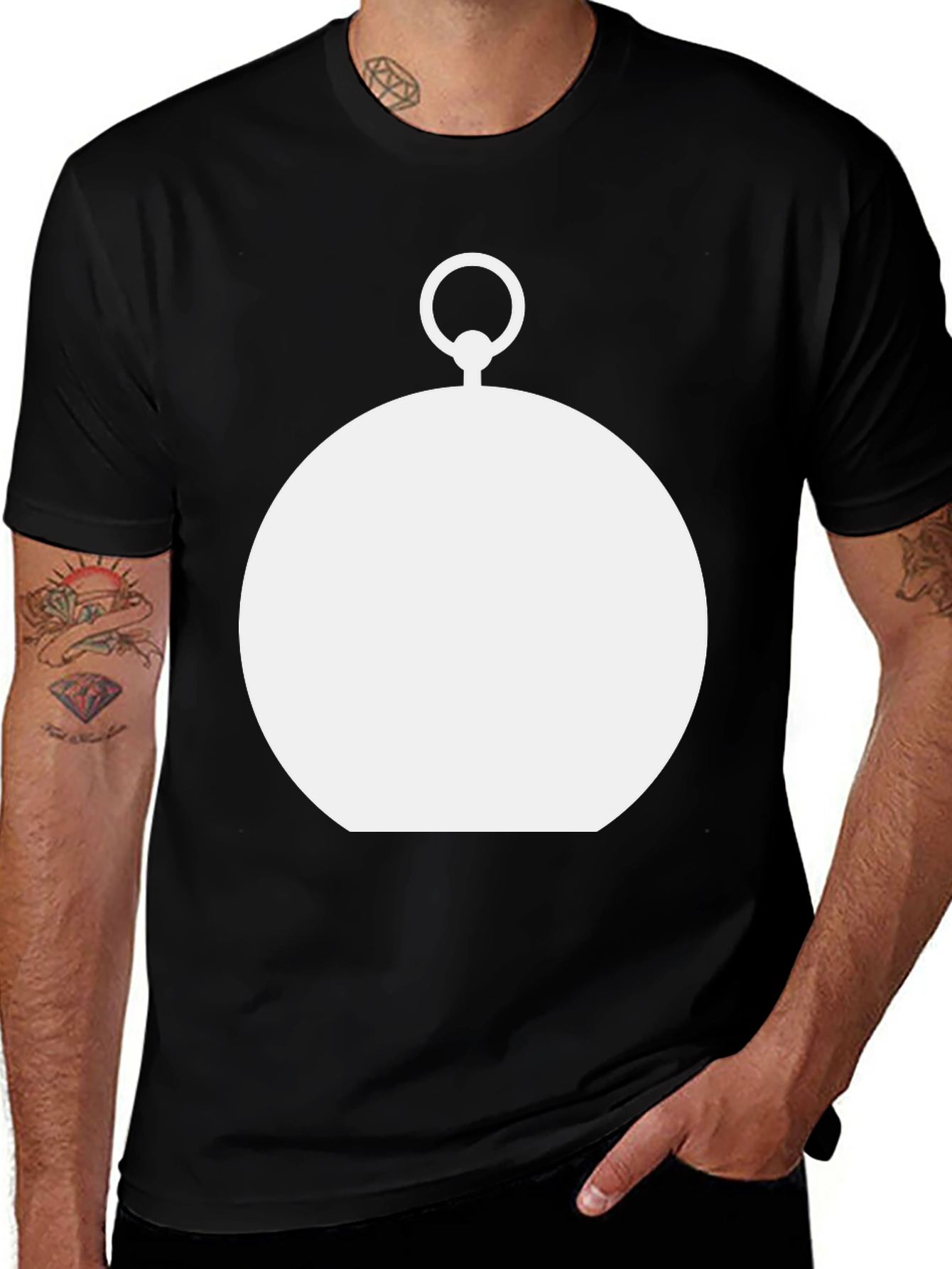 Variant 11 of Modern Pocket Watch Graphic Tee - Black
