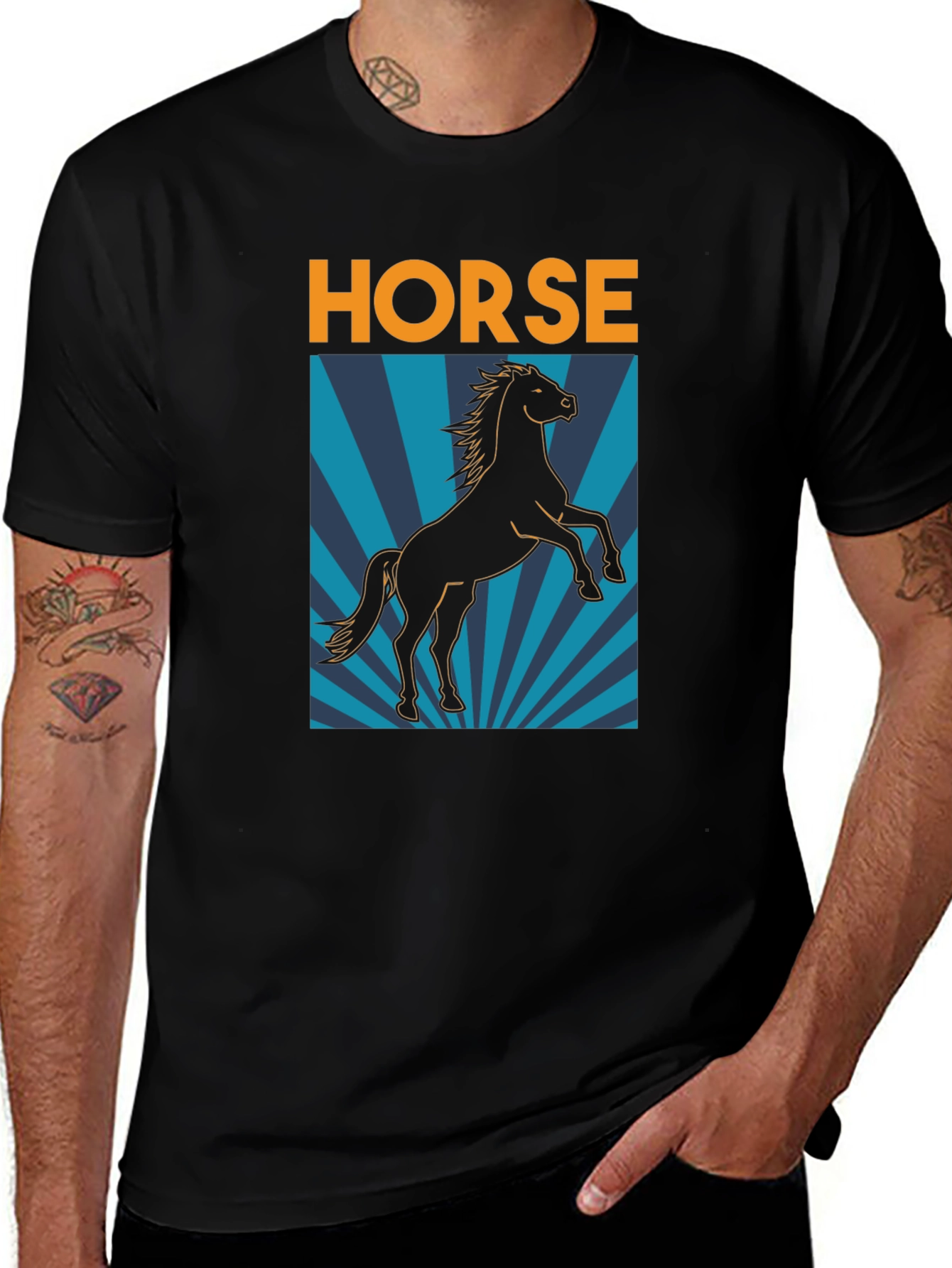 Variant 26 of Horse Graphic T-Shirt - Black