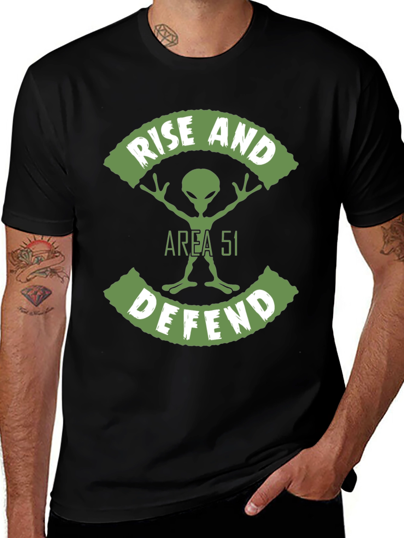 Area 51 Alien Graphic T-Shirt - Rise and Defend