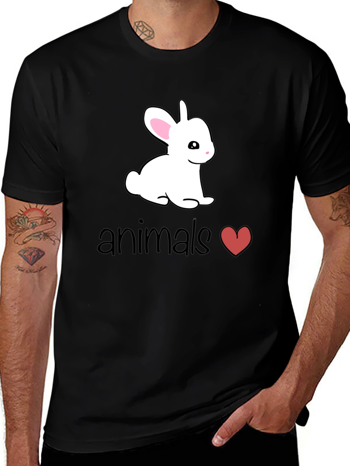 Variant 28 of Cute Bunny Animals Heart T-Shirt