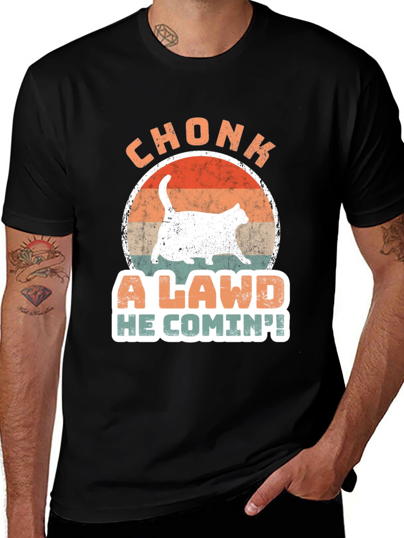 Variant 4 of Chonk Cat T-Shirt - A Lawd He Comin'!