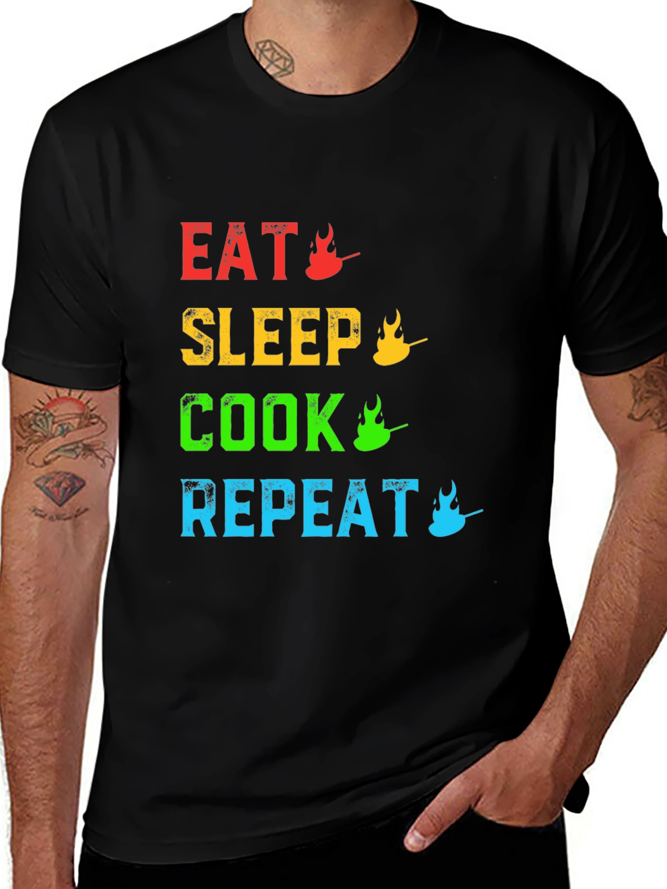Variant 2 of Eat Sleep Cook Repeat - Chef Life T-Shirt