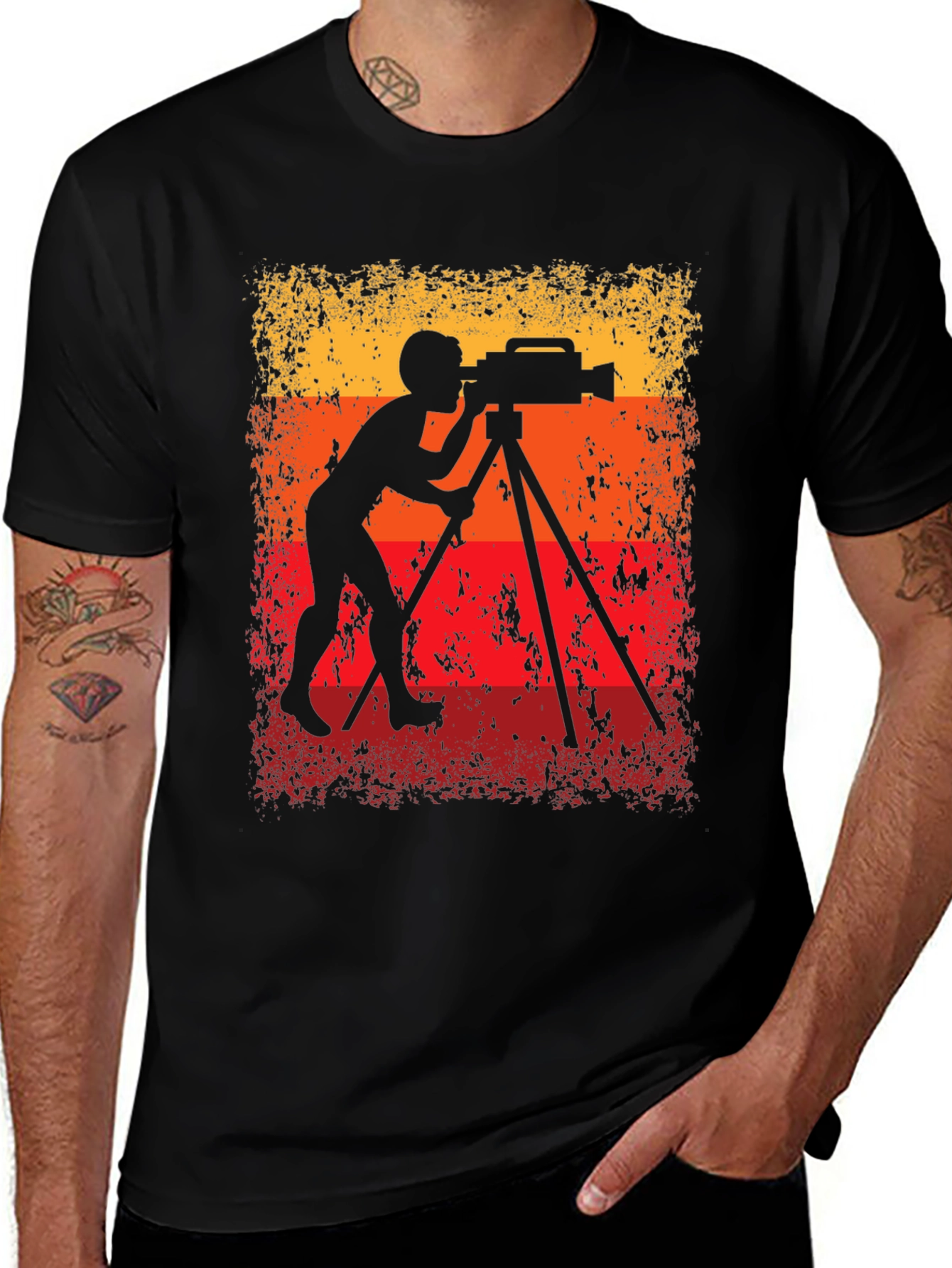 Variant 9 of Retro Cameraman Silhouette Graphic Tee