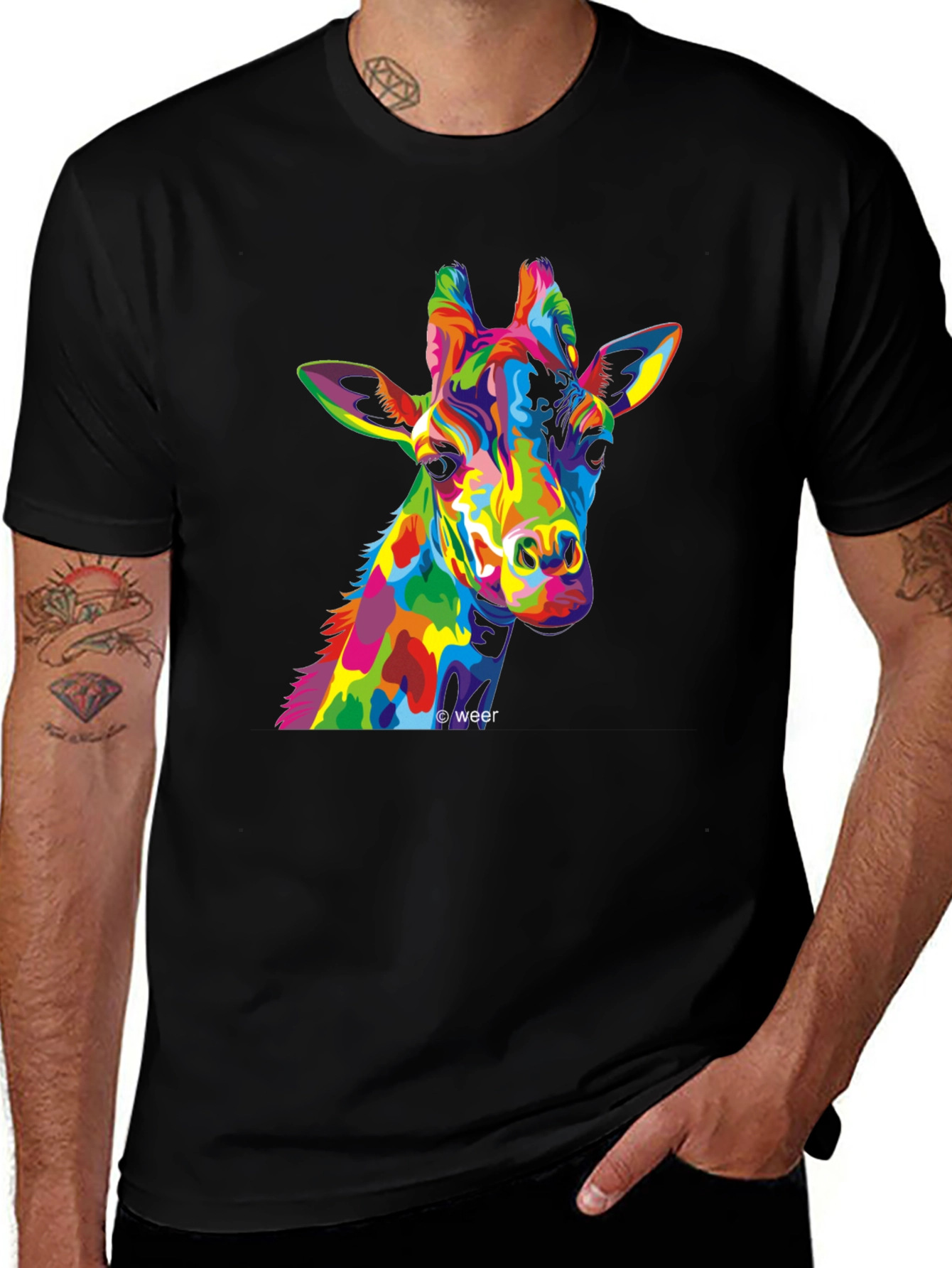 Variant 13 of Colorful Giraffe Graphic T-Shirt