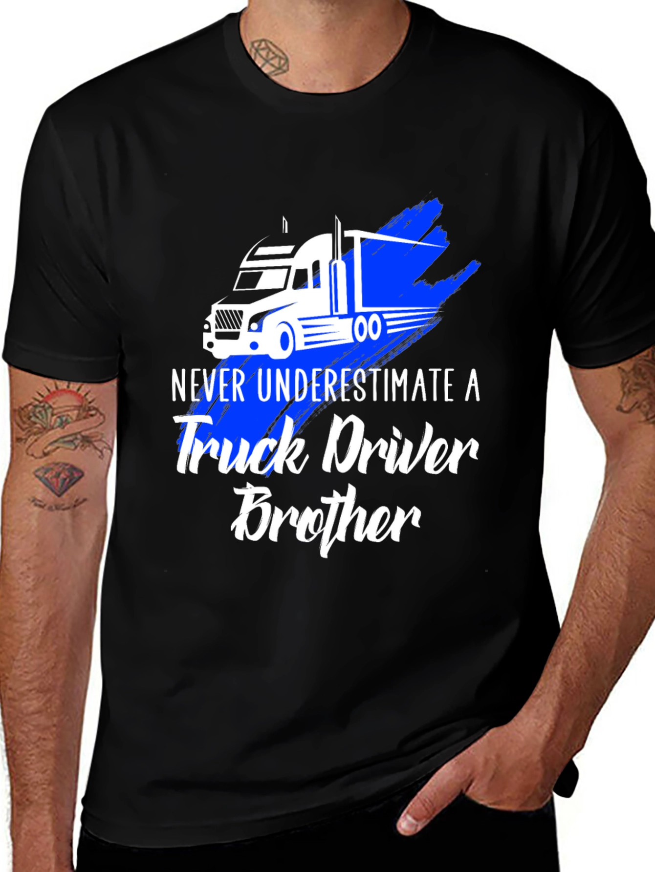 Black Truck Driver Brother T-Shirt main image