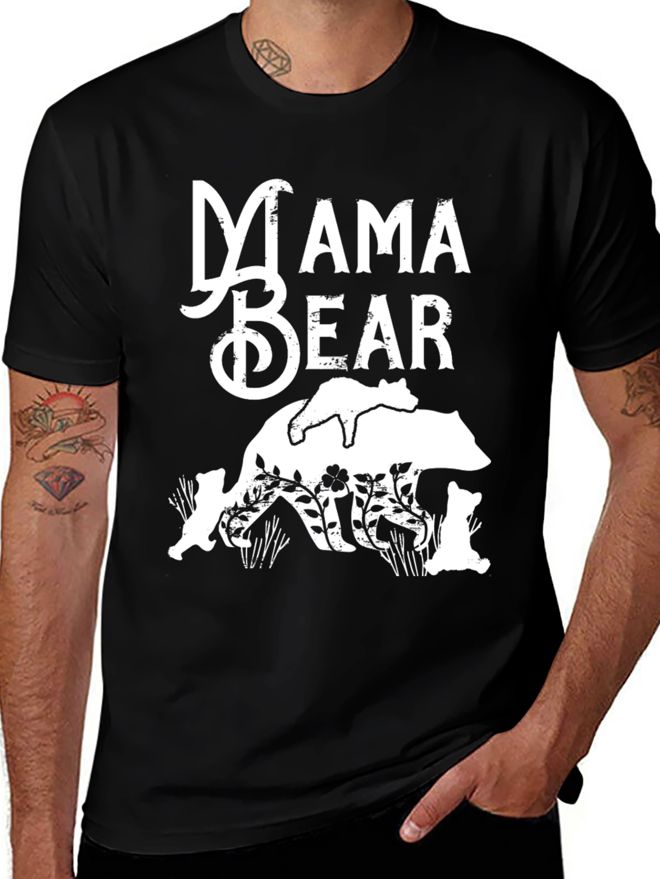 Mama Bear Graphic Tee - Black