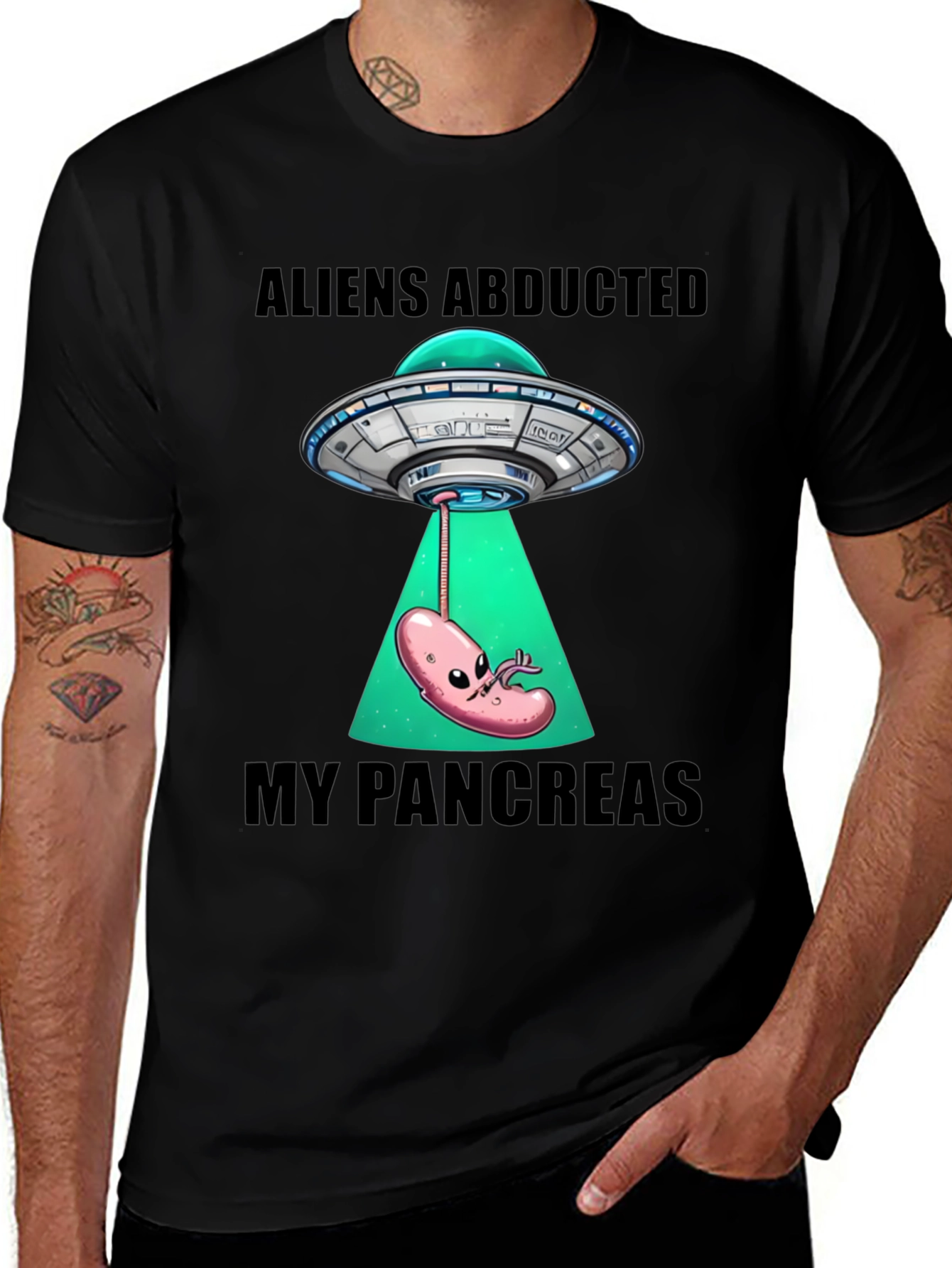 Variant 15 of Aliens Abducted My Pancreas Graphic T-Shirt