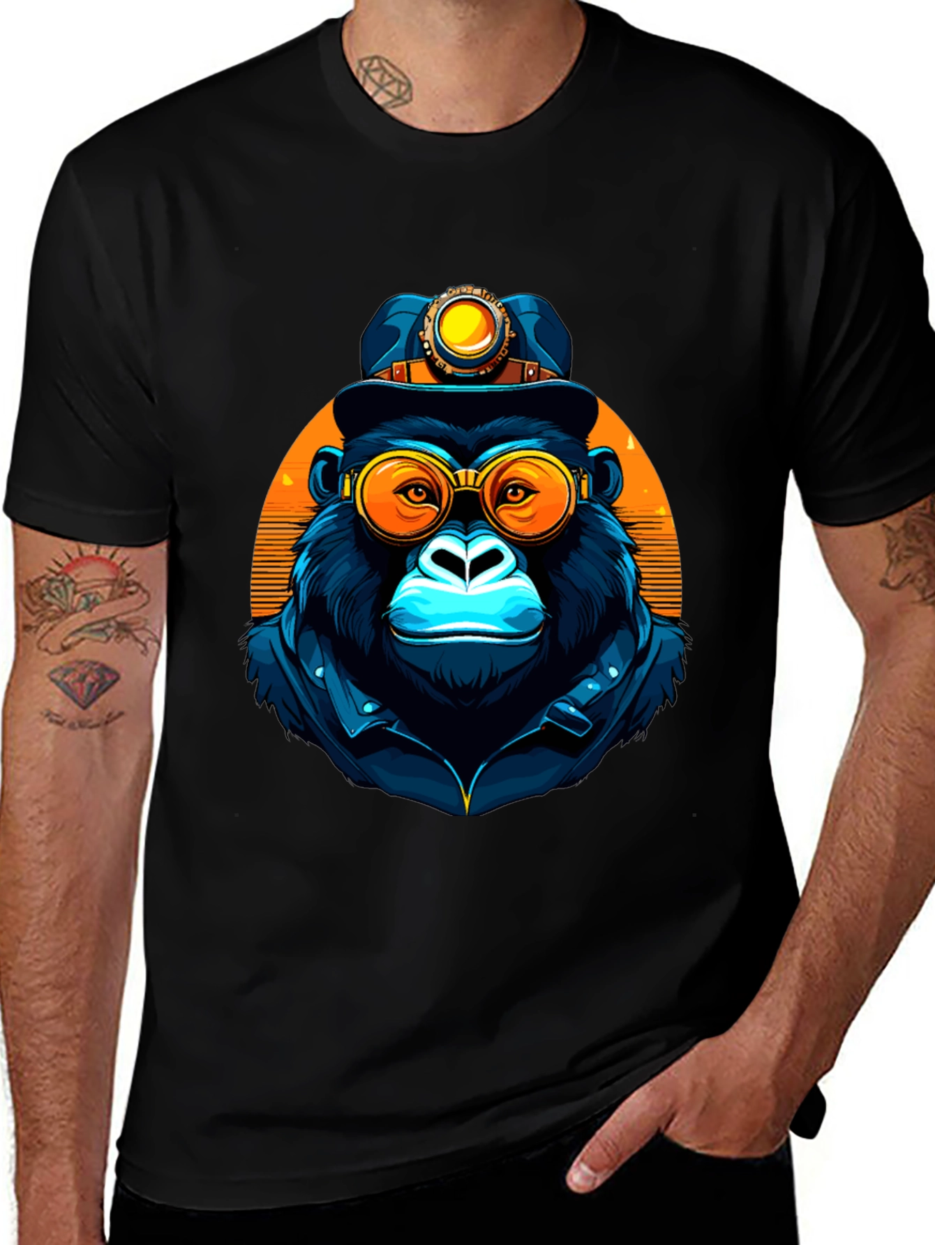 Steampunk Monkey T-Shirt - Cool Graphic Tee