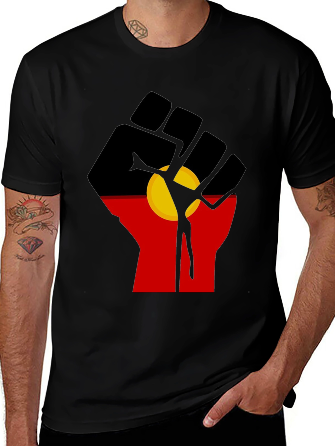Aboriginal Flag Fist T-Shirt