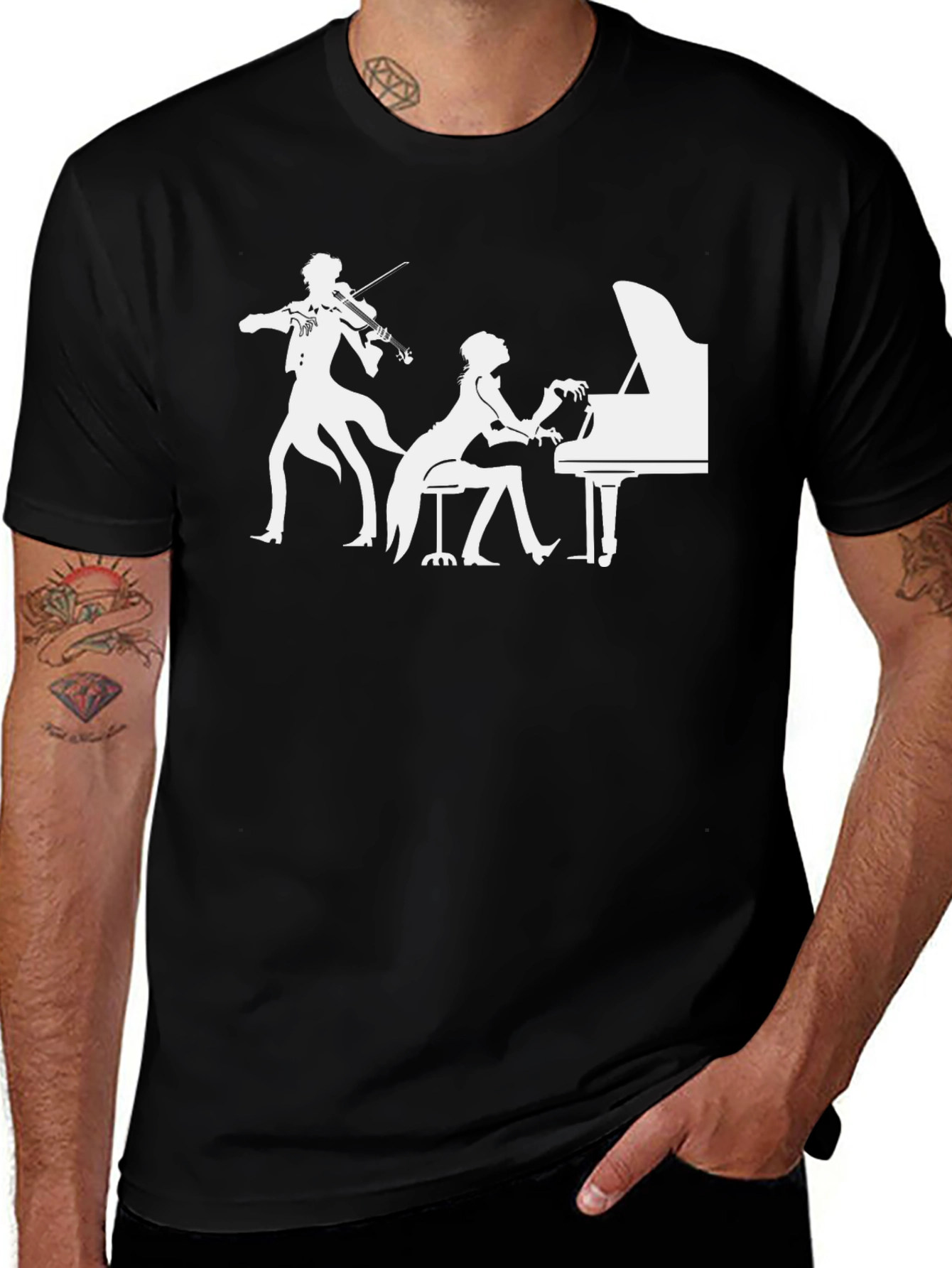 Variant 19 of Musical Duet Graphic Tee - Piano & Violin Concert