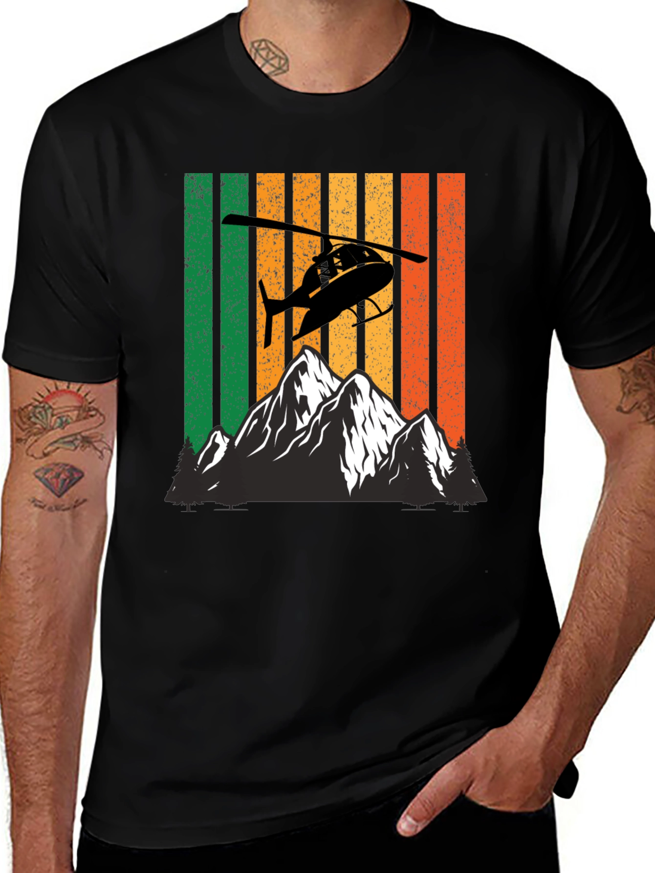 Variant 22 of Helicopter Mountain Graphic T-Shirt