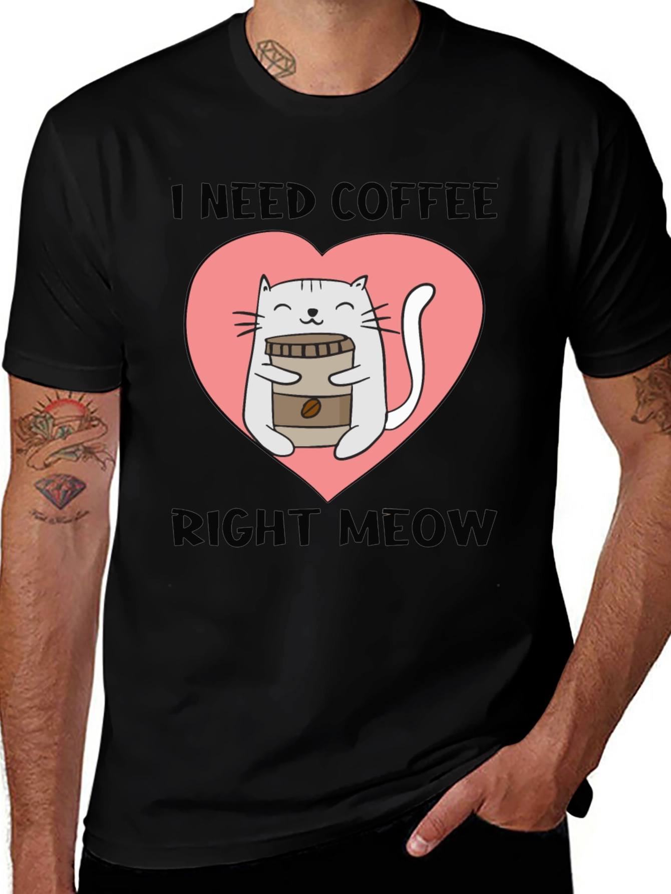 Variant 15 of I Need Coffee Right Meow Cat Lover T-Shirt