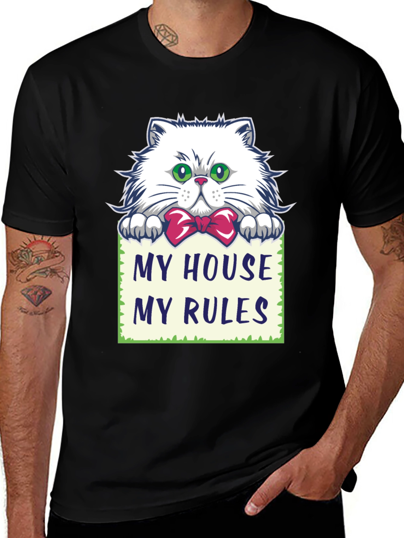 Variant 17 of My House My Rules Cat T-Shirt - Funny Pet Lover Tee
