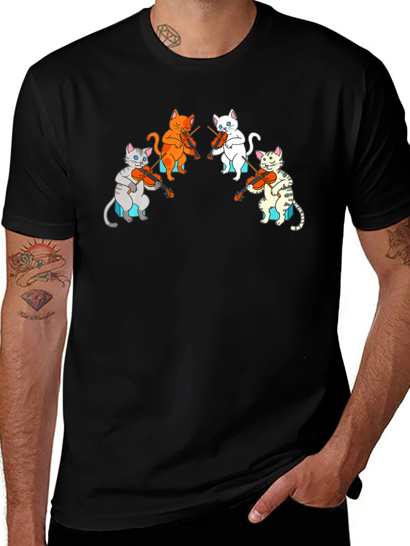 Variant 17 of Cat Violinist T-Shirt: Funny Music Lover Tee