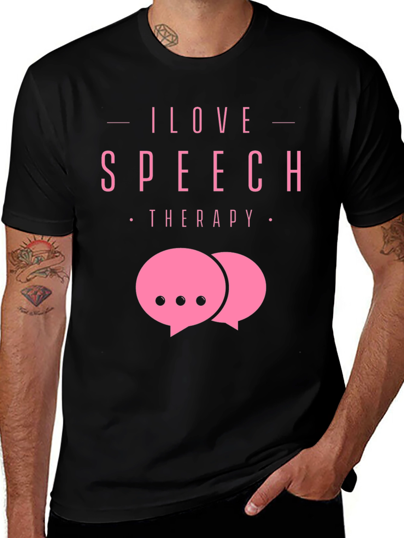 Variant 8 of I Love Speech Therapy Black T-Shirt