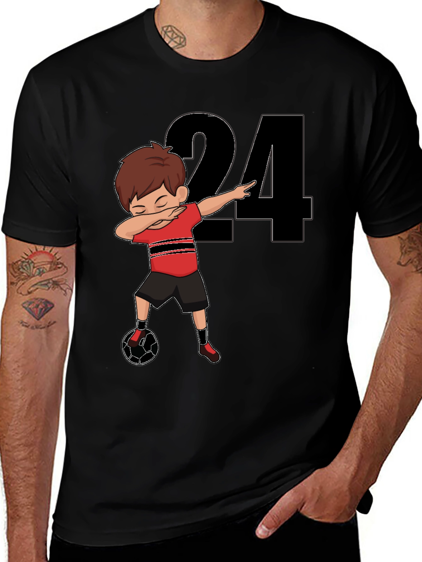Variant 7 of Dabbing Soccer Player Number 24 T-Shirt