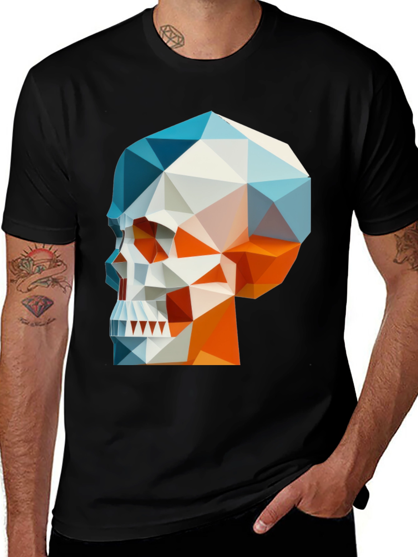 Variant 8 of Geometric Skull Graphic T-Shirt