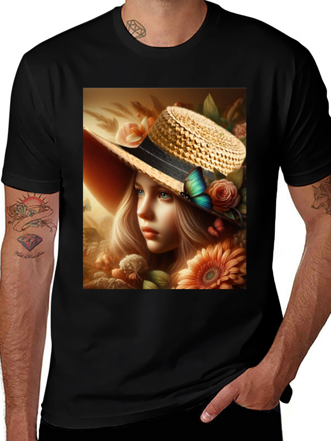 Variant 11 of Floral Maiden T-Shirt: Elegant Garden Dream Design