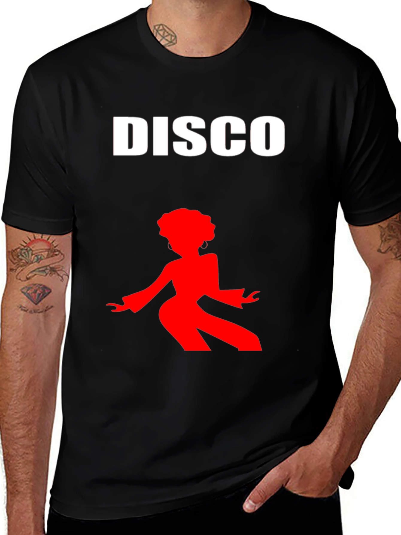 Variant 19 of Retro Disco Graphic Tee - Black Cotton T-Shirt