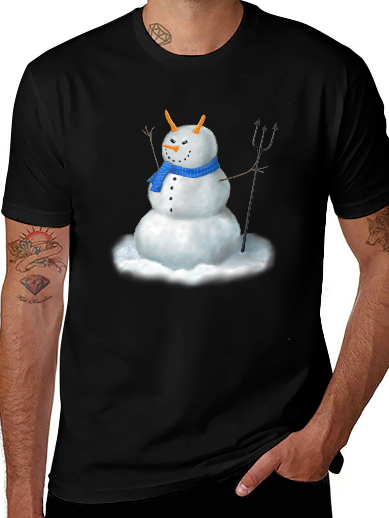 Variant 12 of Evil Snowman Graphic Tee - Funny Holiday Shirt