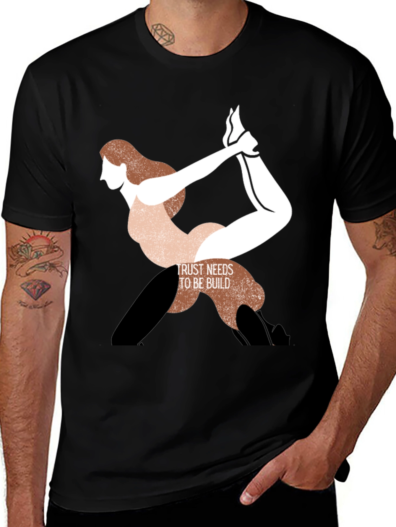 Variant 27 of Yoga Pose Graphic Tee - Trust Needs to Be Build