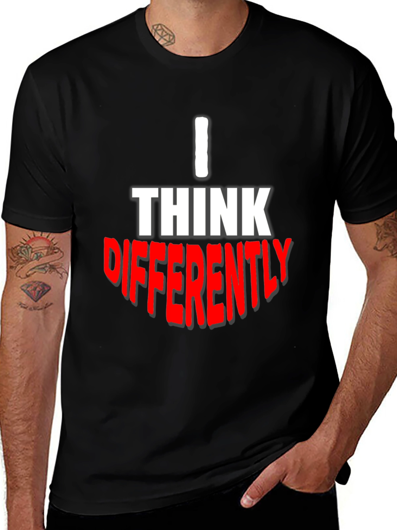 Variant 4 of I Think Differently Graphic Tee - Black