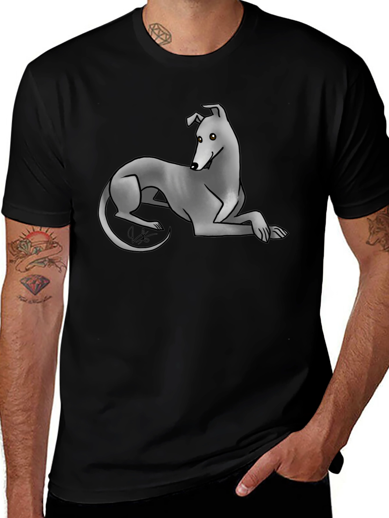 Greyhound Graphic Tee - Cool Dog Lover Shirt