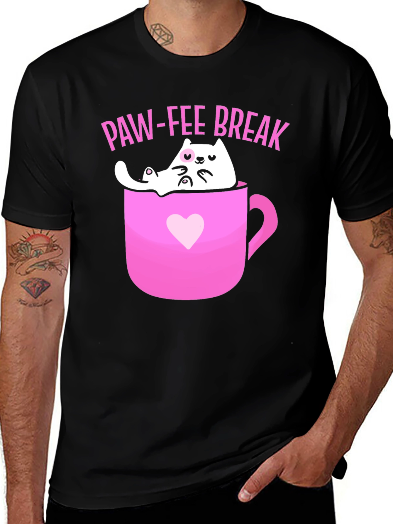 Variant 11 of Paw-fee Break Cat T-Shirt