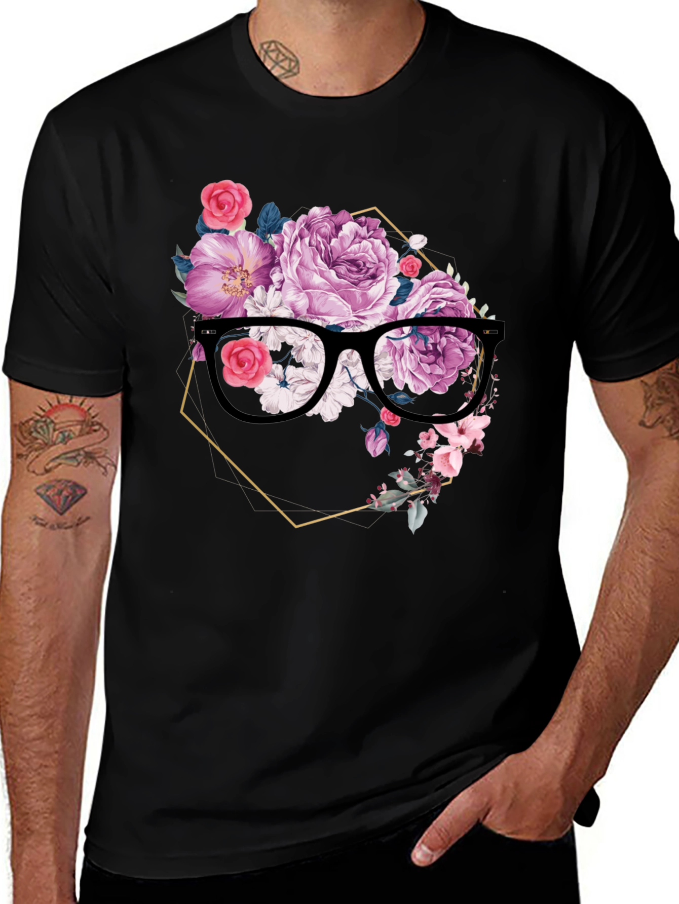Variant 4 of Floral Spectacle T-Shirt - Elegant & Unique Design