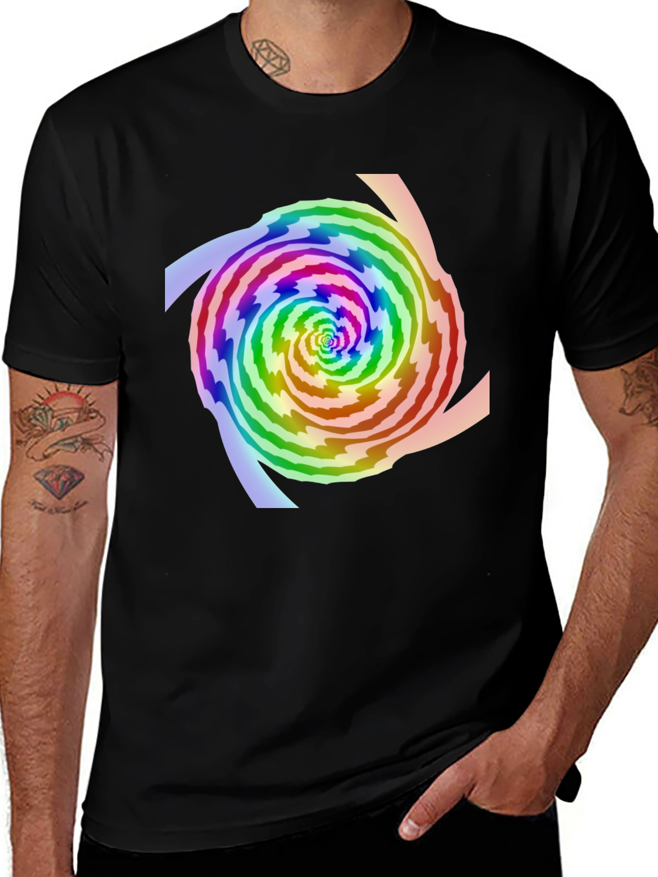 Variant 17 of Rainbow Swirl Graphic Tee - Modern Style