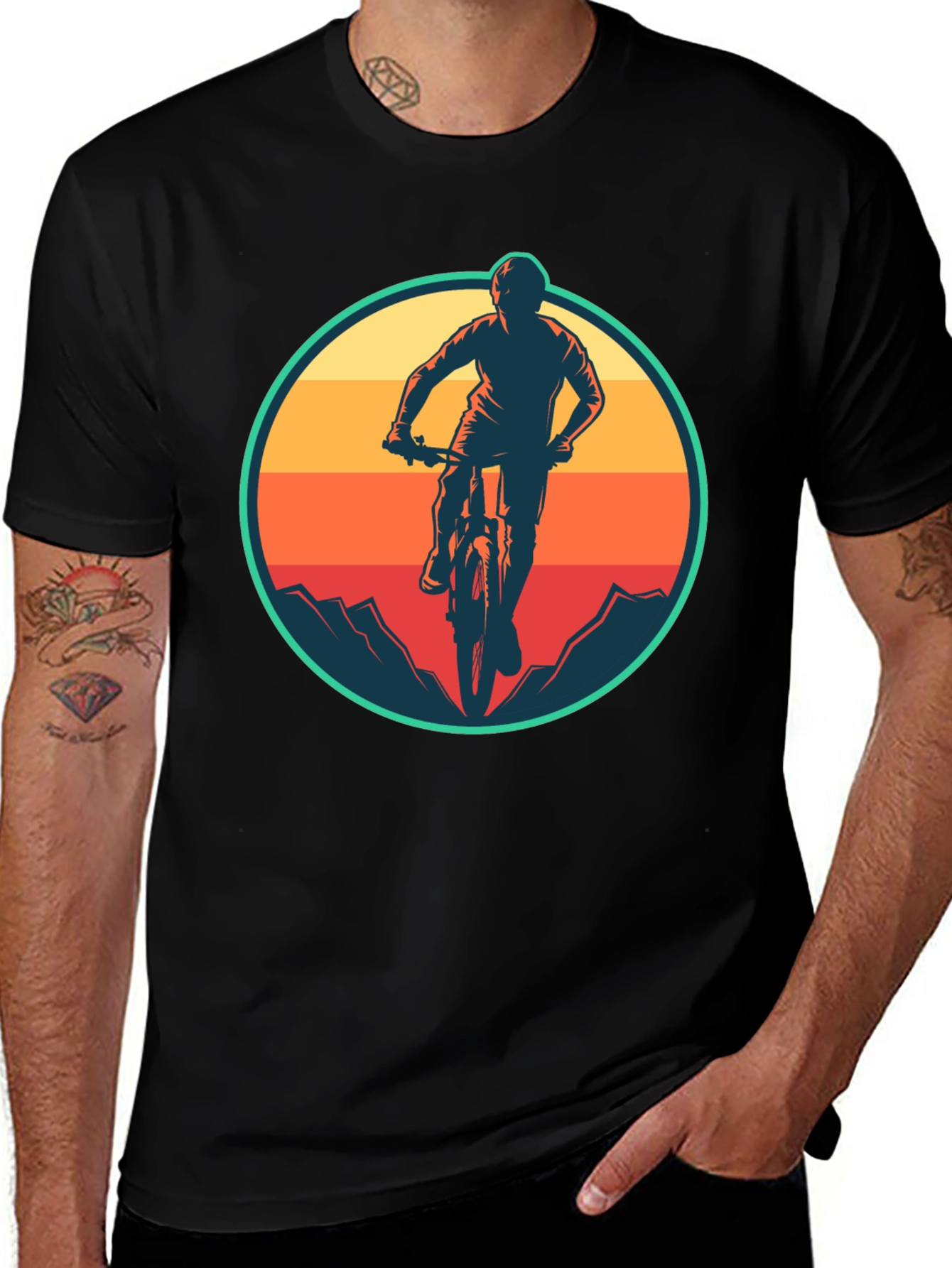 Variant 12 of Mountain Biking T-Shirt - Retro Style Design