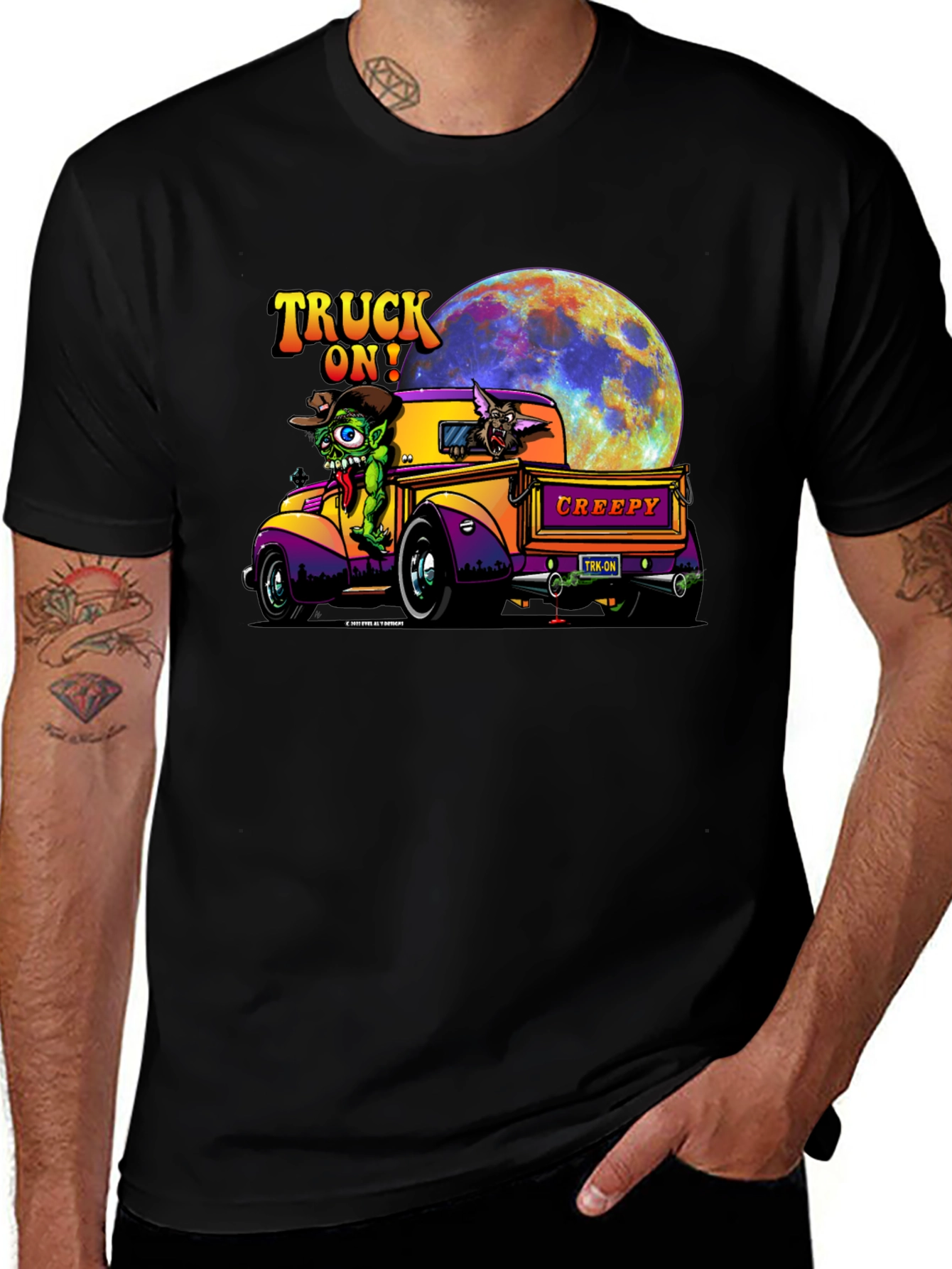 Variant 2 of Truck On! Creepy Cartoon Graphic Tee