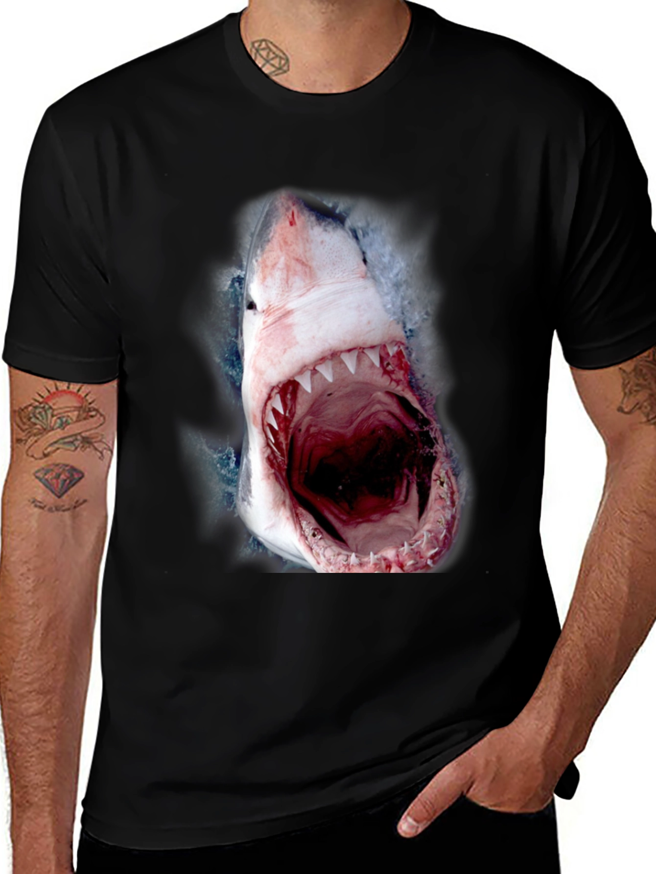 Variant 17 of Shark Attack T-Shirt - Bold Graphic Tee