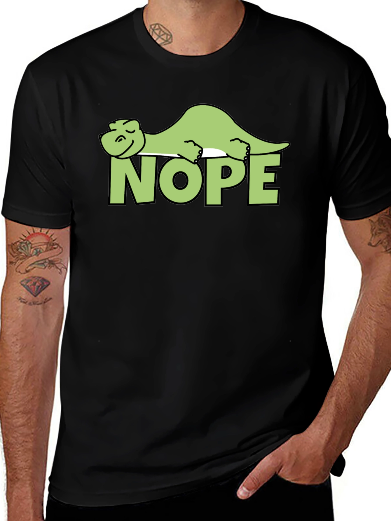 Variant 21 of Nope Lazy Dinosaur Graphic T-Shirt