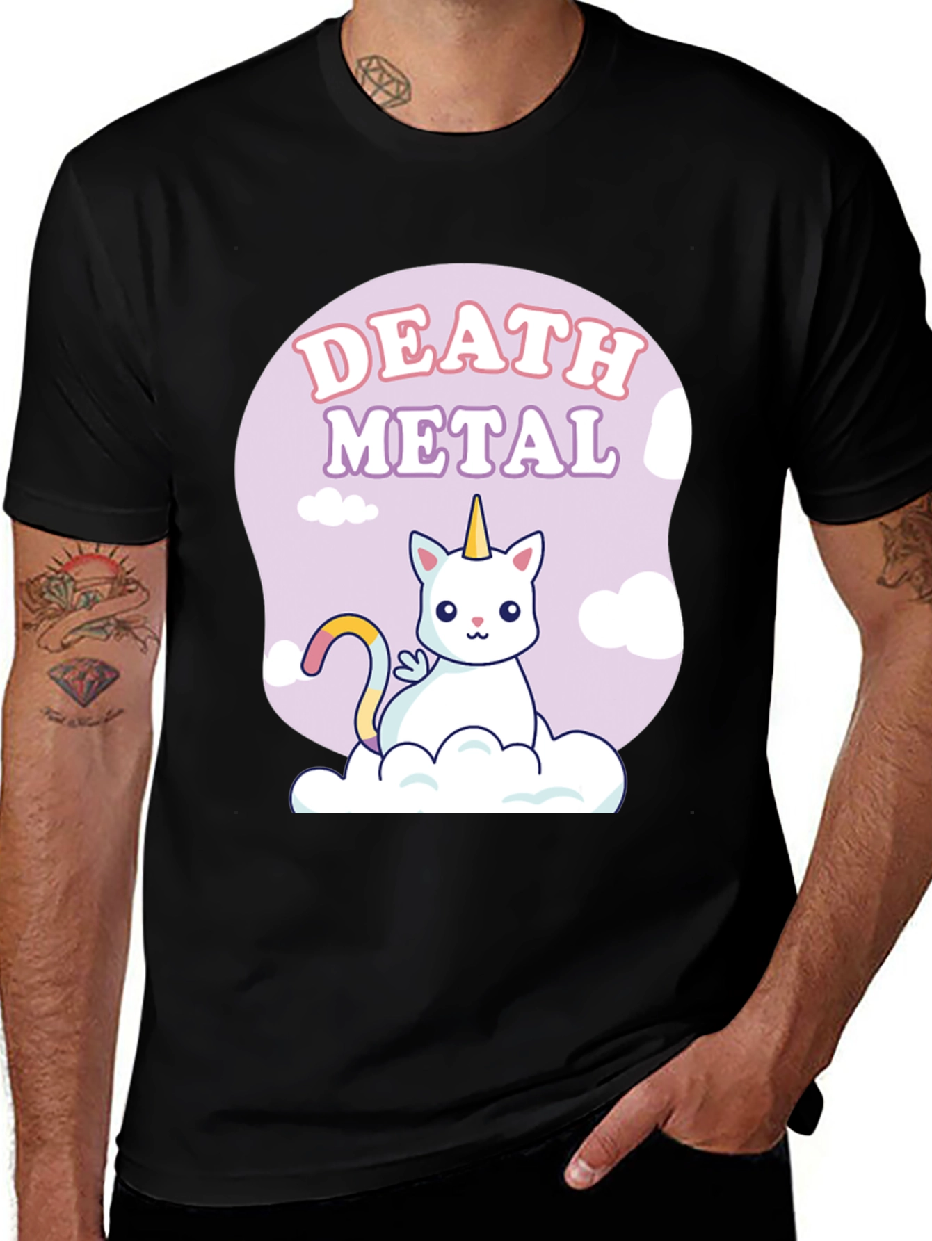Variant 26 of Death Metal Unicorn Cat T-Shirt