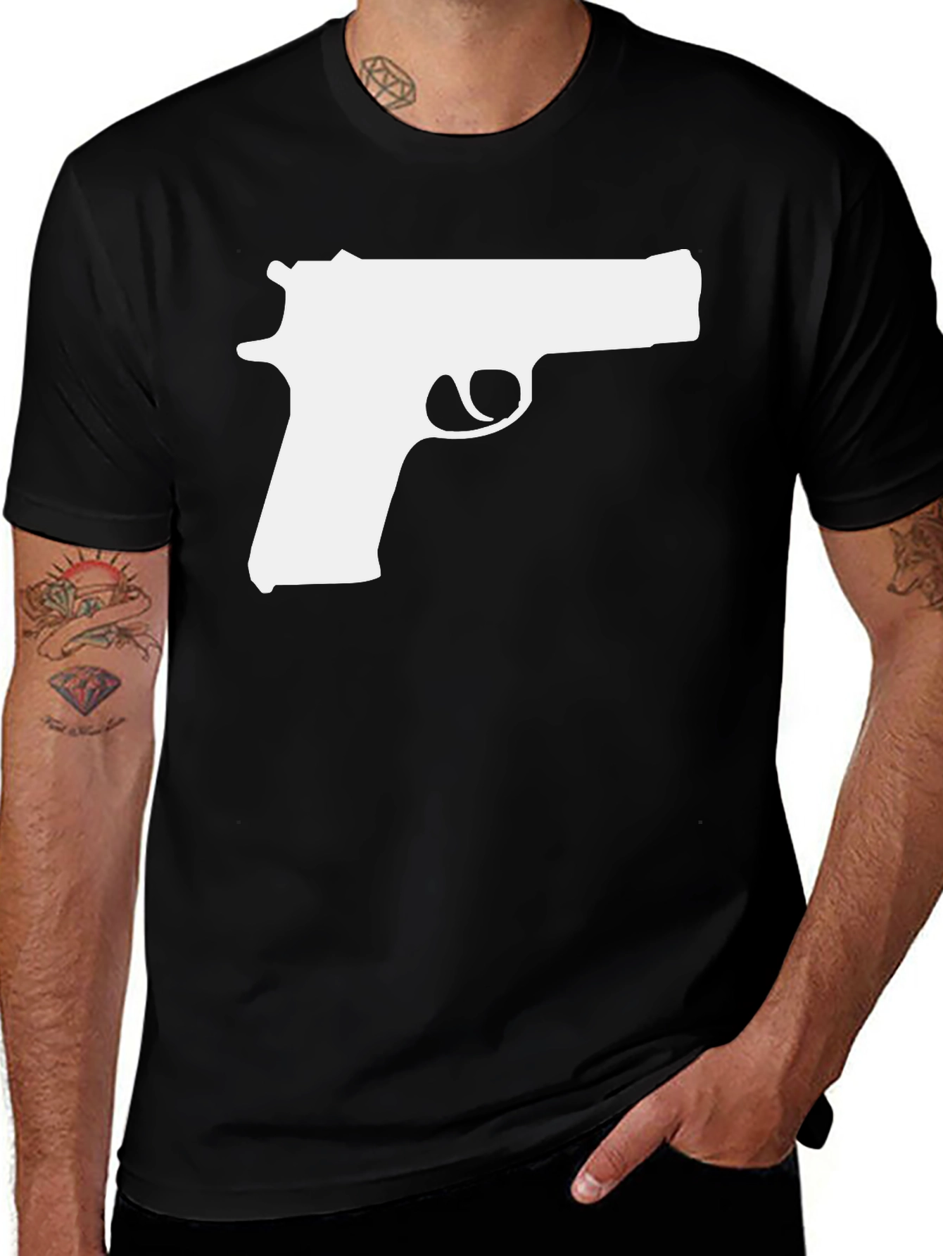 Variant 25 of Gun Graphic T-Shirt - Bold Statement Tee