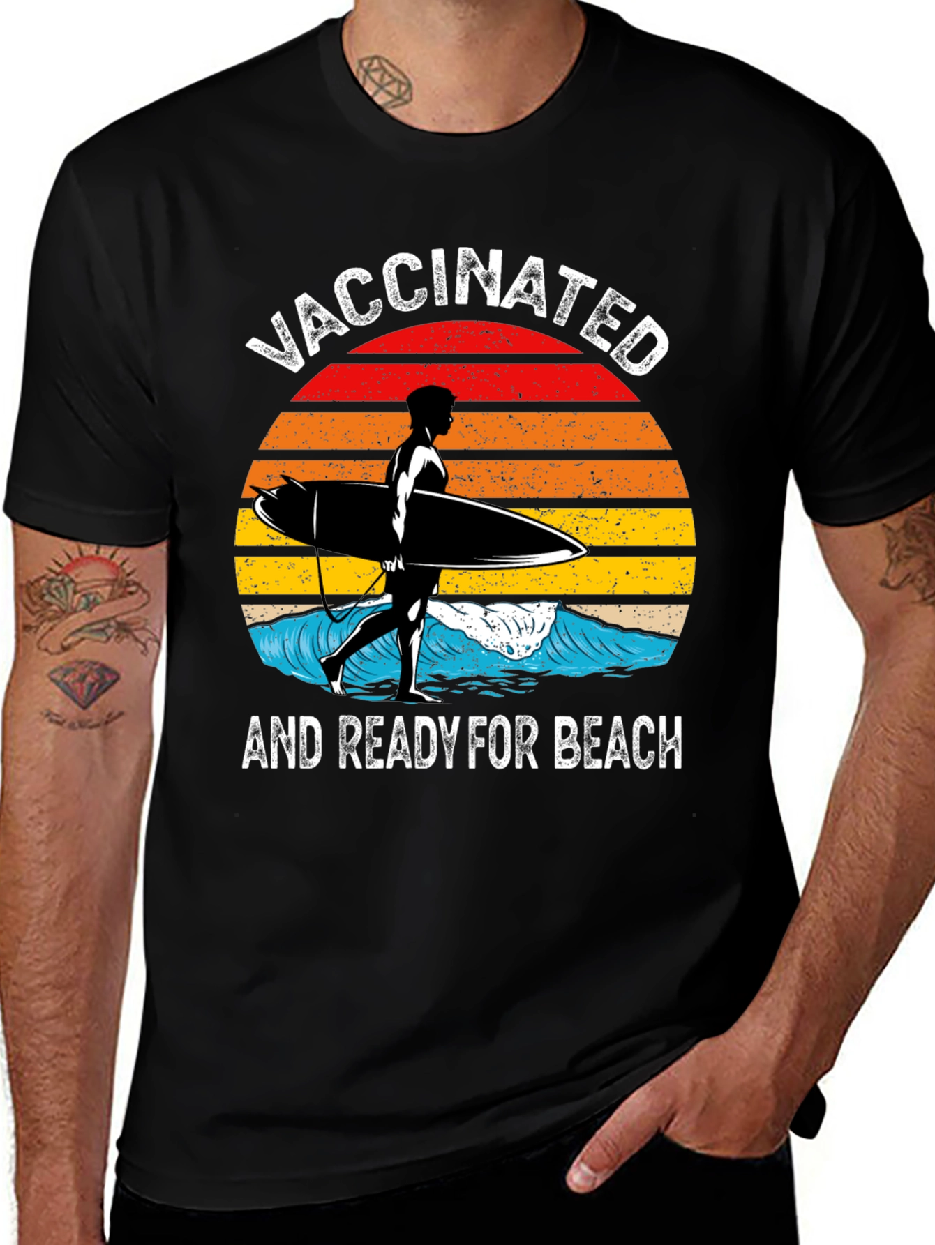 Variant 9 of Vaccinated and Ready for Beach T-Shirt