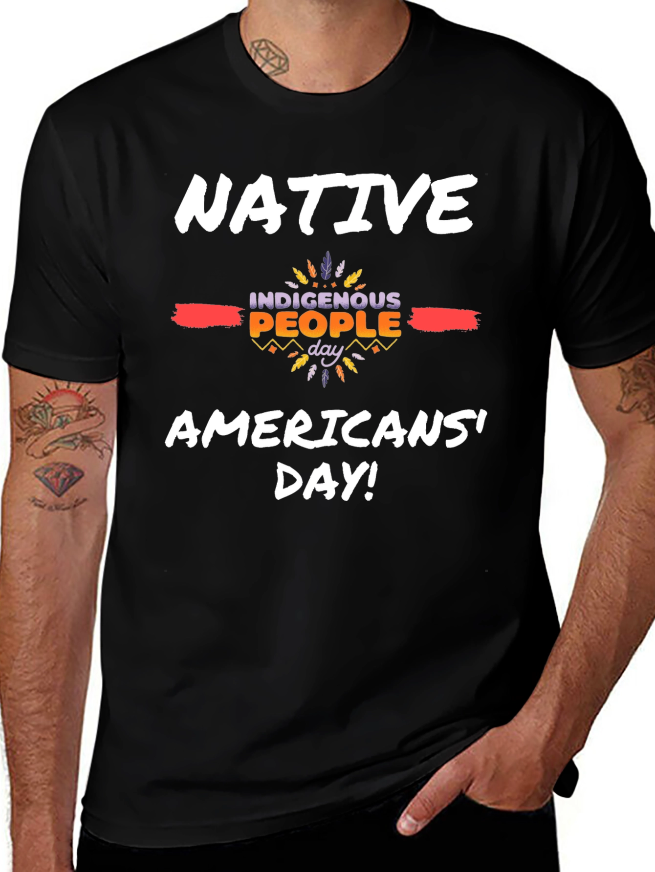 Native Americans Day T-Shirt - Black
