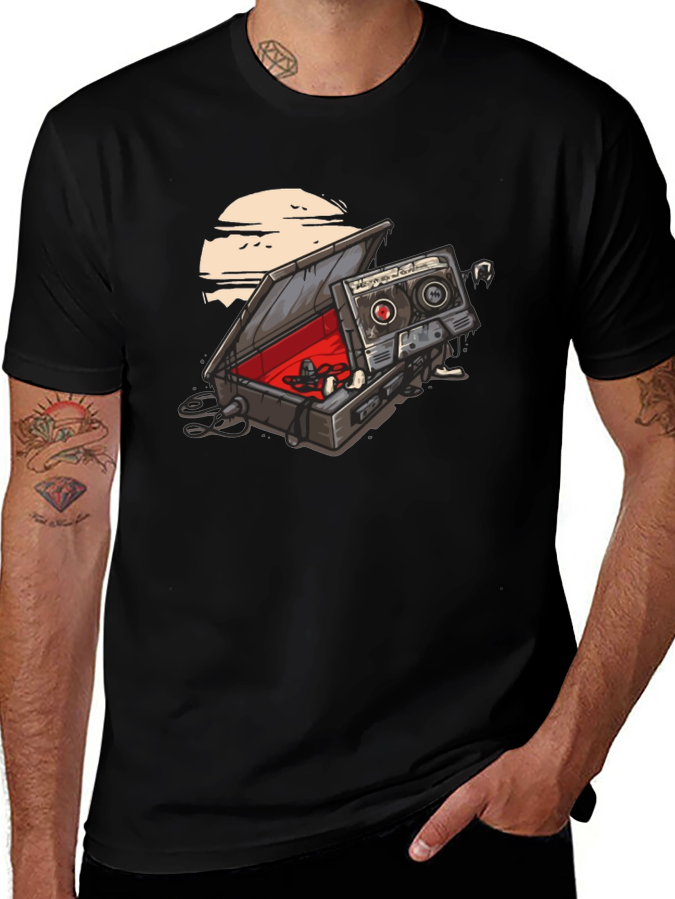 Cassette Tape Coffin T-Shirt - Music to Die For