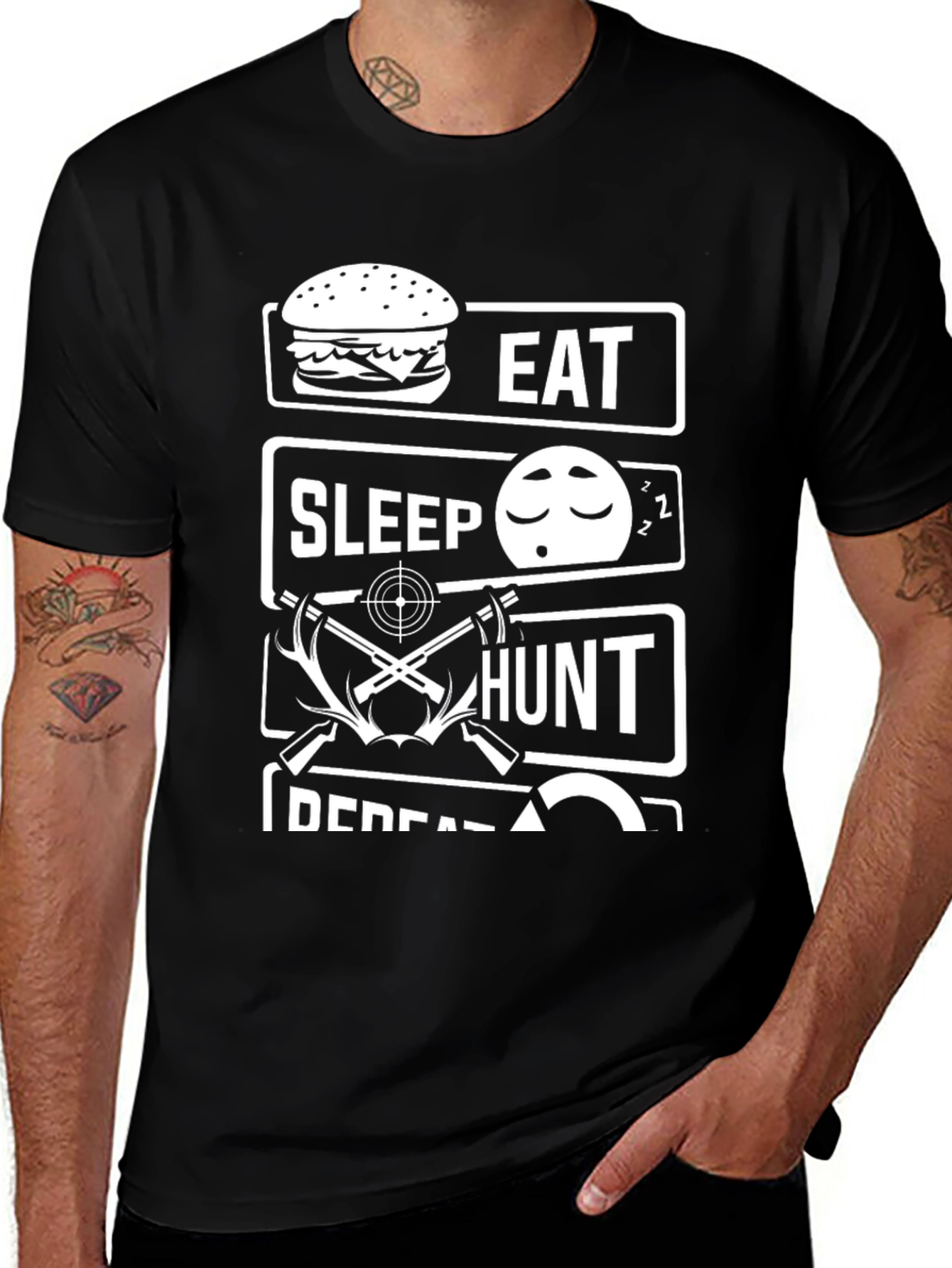 Variant 22 of Eat Sleep Hunt Repeat Men's T-Shirt