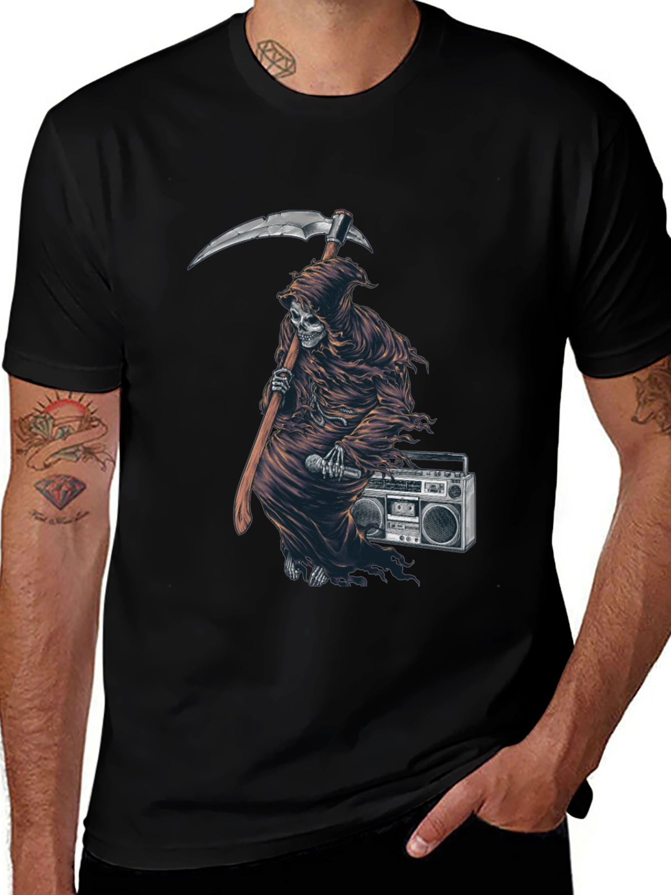 Variant 23 of Grim Reaper Boombox Graphic Tee - Black