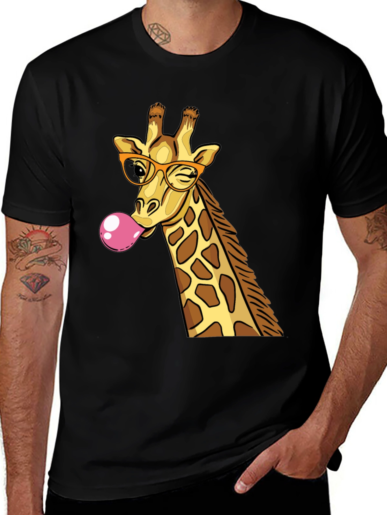 Variant 14 of Giraffe Bubble Gum Graphic T-Shirt