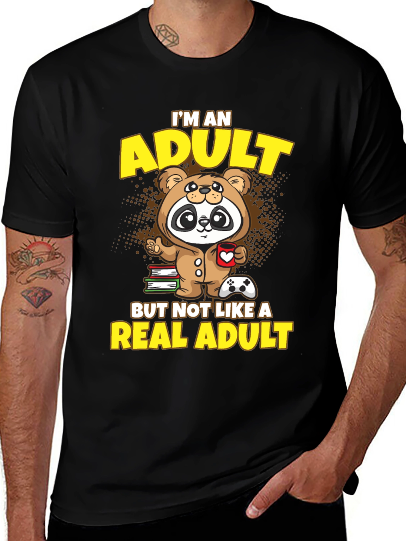 Variant 12 of I'm an Adult Funny Panda T-Shirt