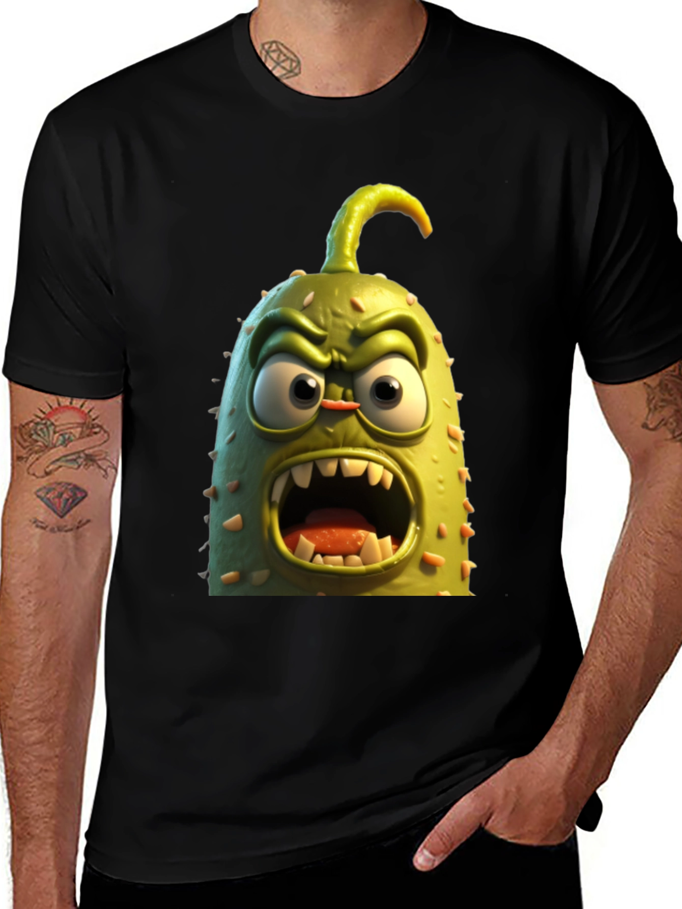 Variant 8 of Funny Angry Cucumber T-Shirt