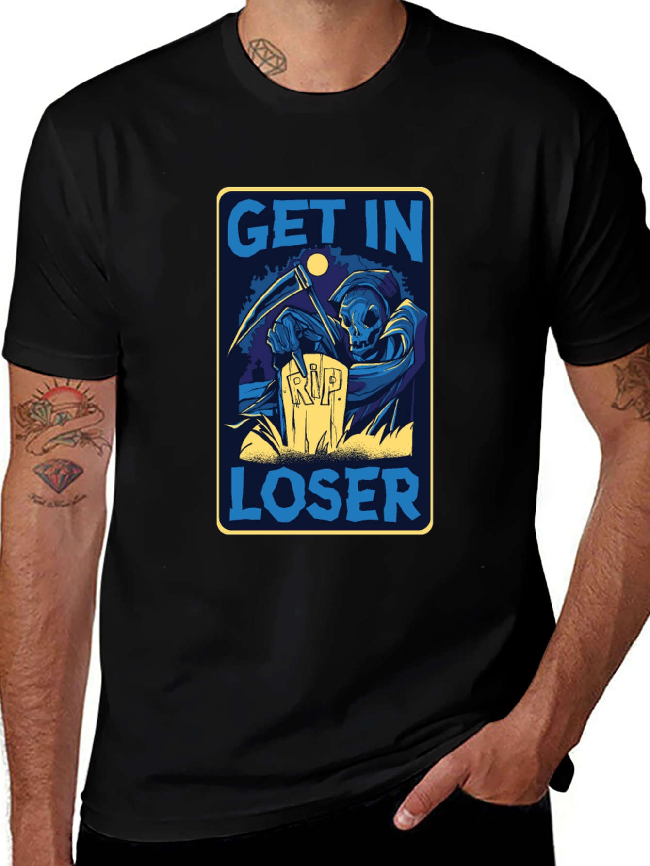 Variant 15 of Get In Loser Grim Reaper Graphic T-Shirt
