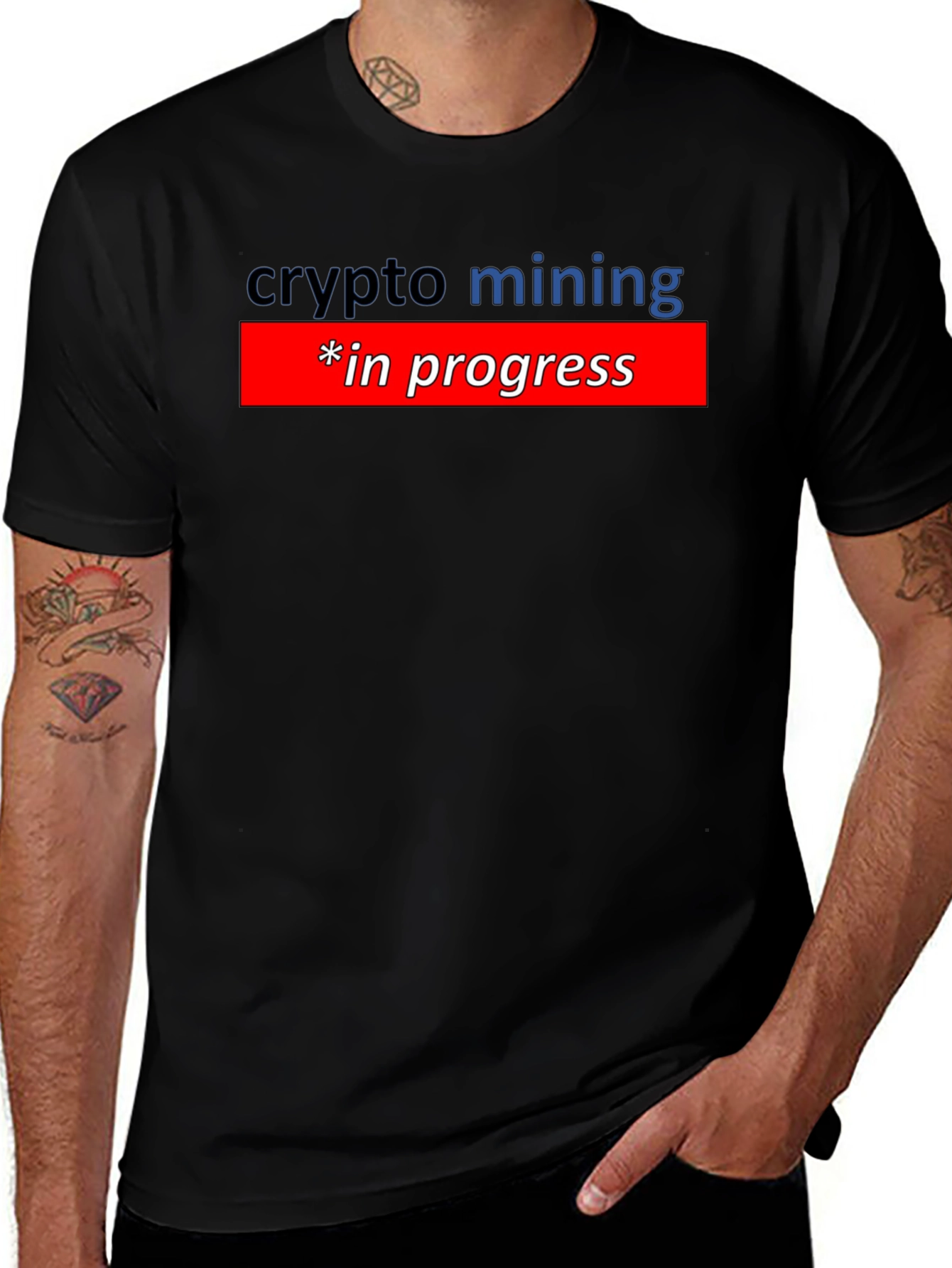 Variant 7 of Crypto Mining In Progress Graphic Tee - Black