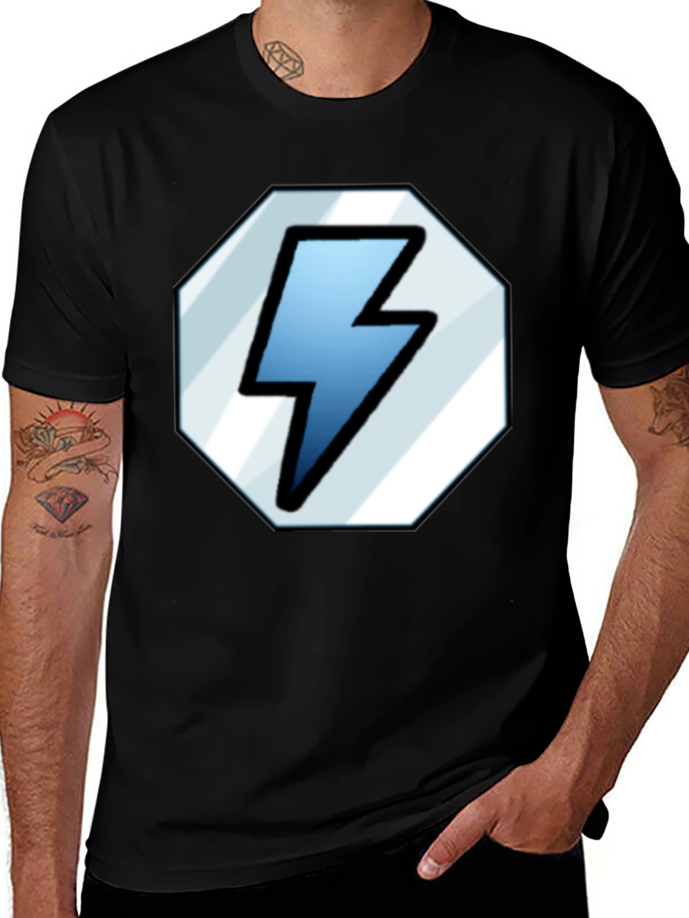 Variant 9 of Lightning Bolt Graphic Tee - Classic Black Shirt