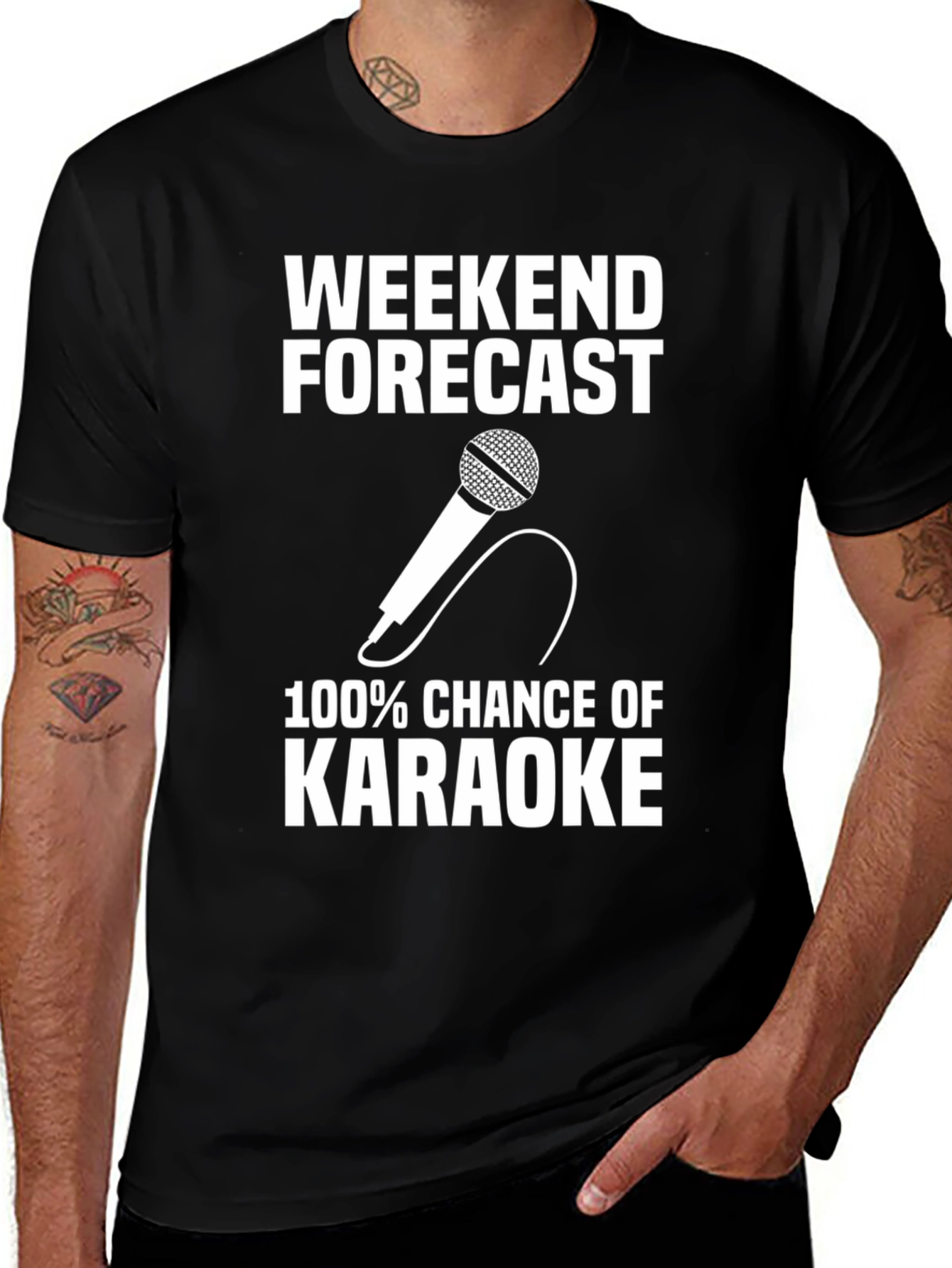 Variant 9 of Karaoke Weekend Forecast Graphic Tee